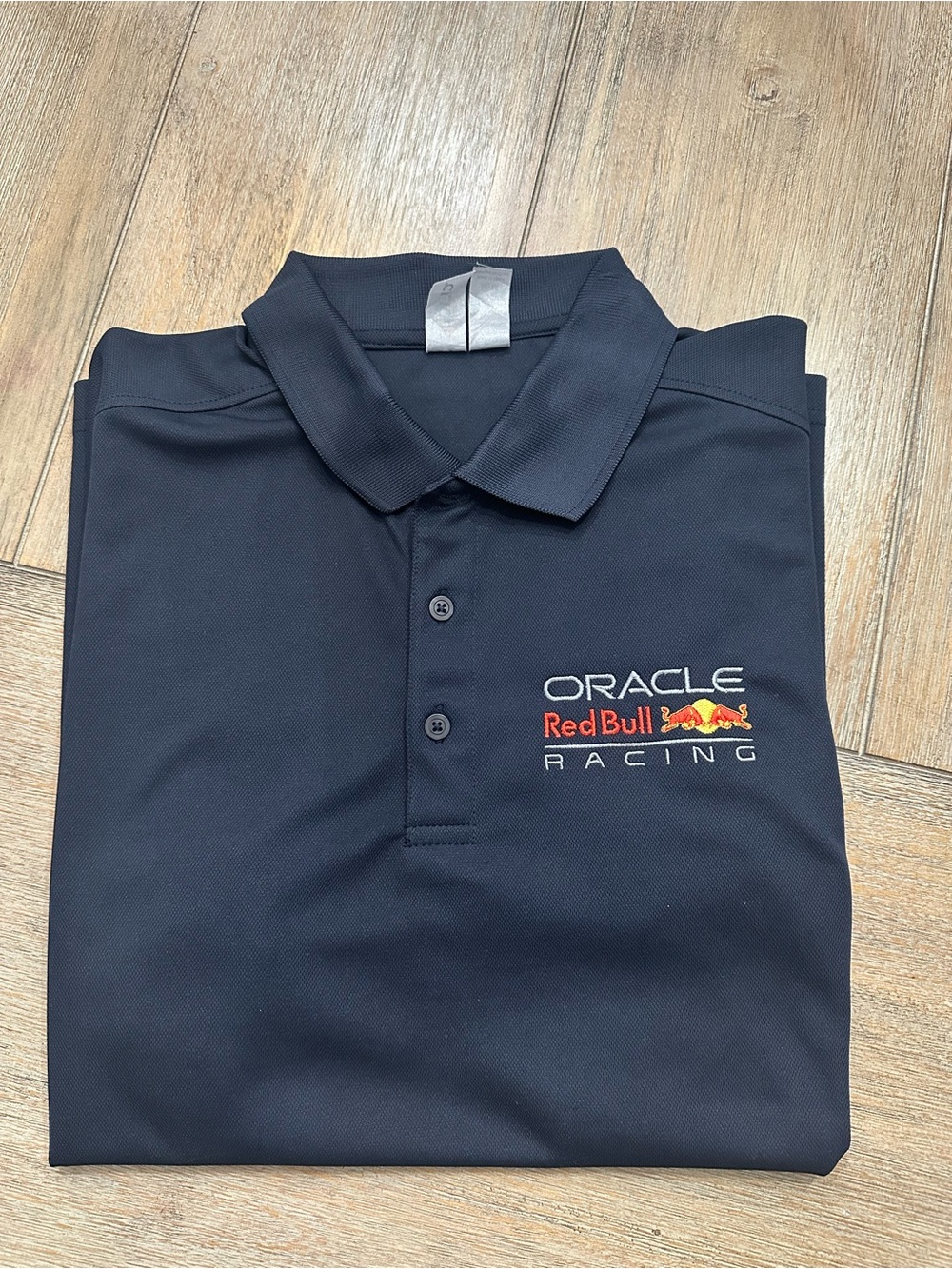 Red Bull Oracle Racing Blue Polo Collared Shirt | Size Medium